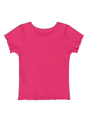 Quimby - Blusa Ribana Canelada Menina Rosa - QUIMBY