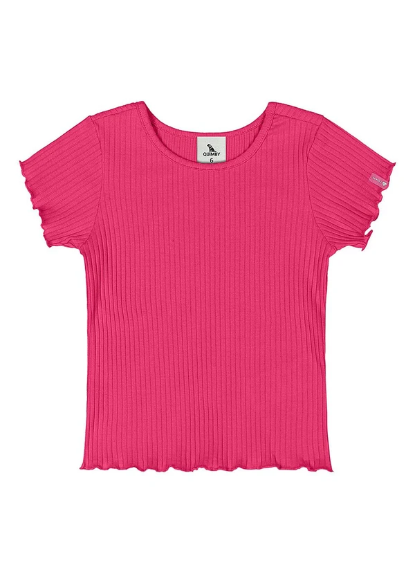 Quimby - Blusa Ribana Canelada Menina Rosa