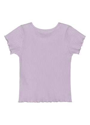 Quimby - Blusa Ribana Canelada Menina Roxo - QUIMBY