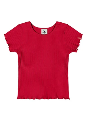 Quimby - Blusa Ribana Canelada Menina Vermelho - QUIMBY