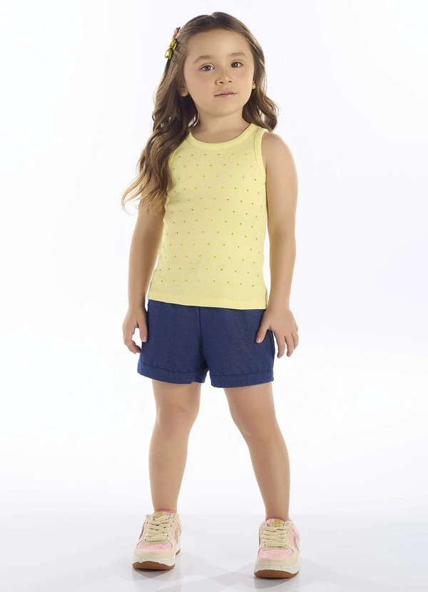 Pulla Bulla - Blusa Ribana com Elastano Leve Amarelo 2