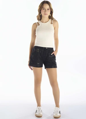 Pulla Bulla - Blusa Ribana com Elastano Leve Bege - PULLA BULLA