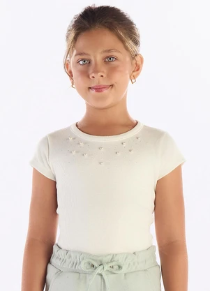 Pulla Bulla - Blusa Ribana com Elastano Leve Bege - PULLA BULLA