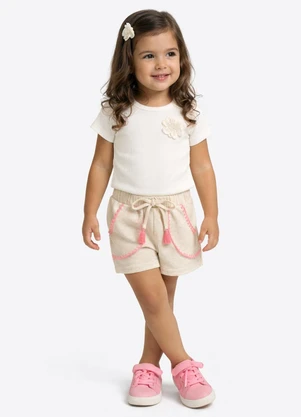Pulla Bulla - Blusa Ribana com Elastano Leve Bege - PULLA BULLA