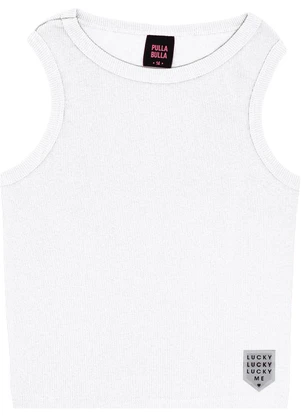 Pulla Bulla - Blusa Ribana com Elastano Leve Branco - PULLA BULLA