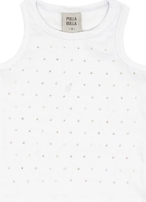 Pulla Bulla - Blusa Ribana com Elastano Leve Branco - PULLA BULLA
