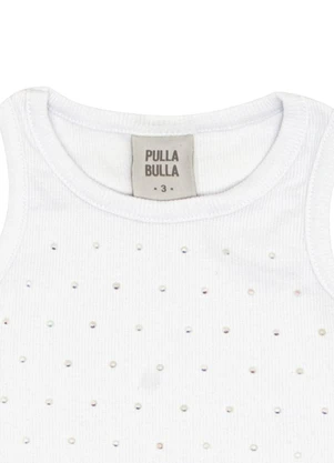 Pulla Bulla - Blusa Ribana com Elastano Leve Branco - PULLA BULLA
