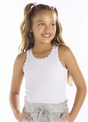 Pulla Bulla - Blusa Ribana com Elastano Leve Branco - PULLA BULLA