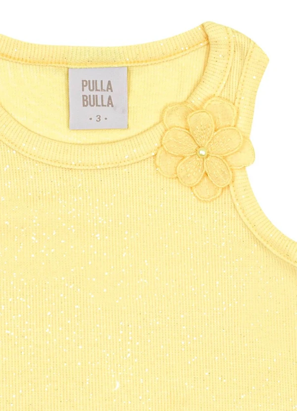 Pulla Bulla - Blusa Ribana com Elastano Leve e Gliter Amarelo 4