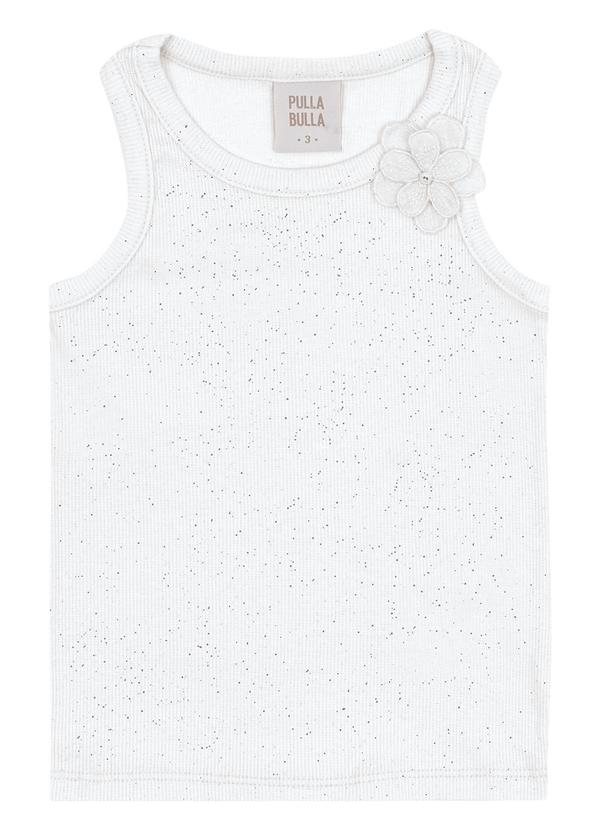 Pulla Bulla - Blusa Ribana com Elastano Leve e Gliter Branco