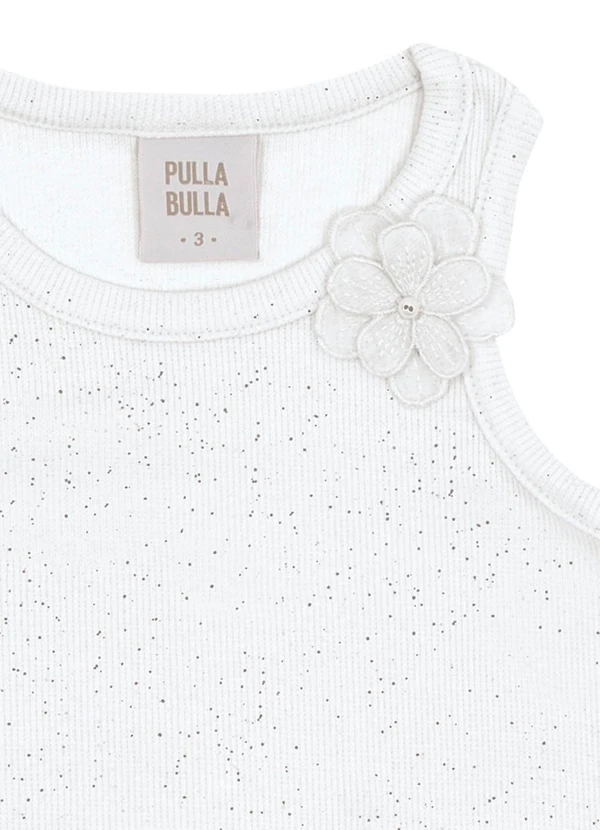 Pulla Bulla - Blusa Ribana com Elastano Leve e Gliter Branco 2