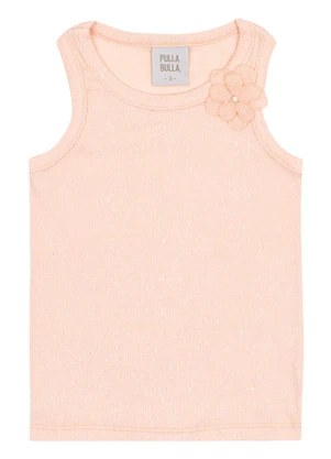 Pulla Bulla - Blusa Ribana com Elastano Leve e Gliter Rosa - PULLA BULLA