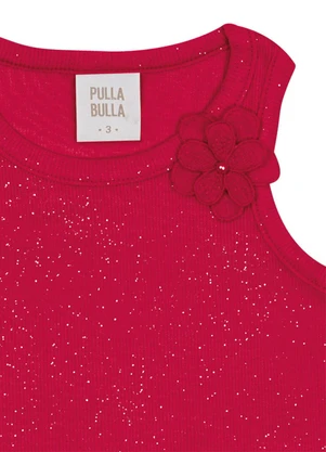 Pulla Bulla - Blusa Ribana com Elastano Leve e Gliter Vermelho - PULLA BULLA