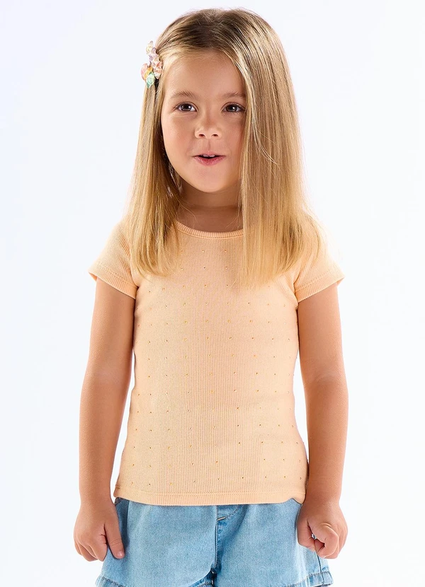 Pulla Bulla - Blusa Ribana com Elastano Leve Laranja