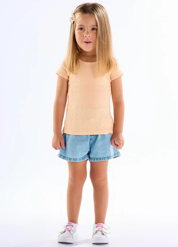 Pulla Bulla - Blusa Ribana com Elastano Leve Laranja 2