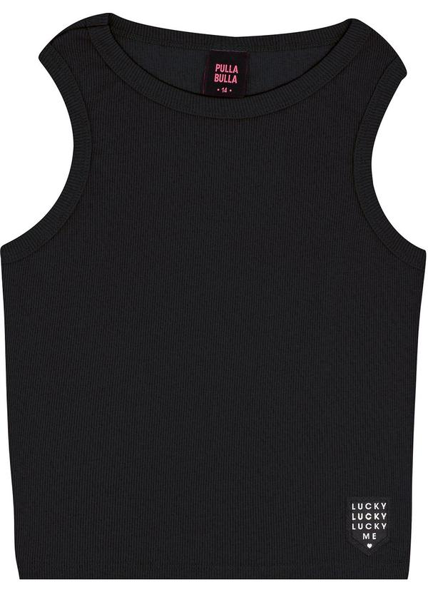 Pulla Bulla - Blusa Ribana com Elastano Leve Preto