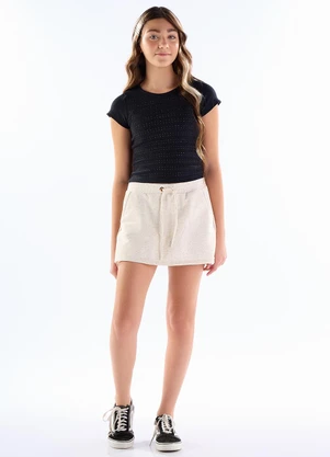Pulla Bulla - Blusa Ribana com Elastano Leve Preto - PULLA BULLA