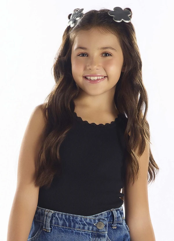 Pulla Bulla - Blusa Ribana com Elastano Leve Preto