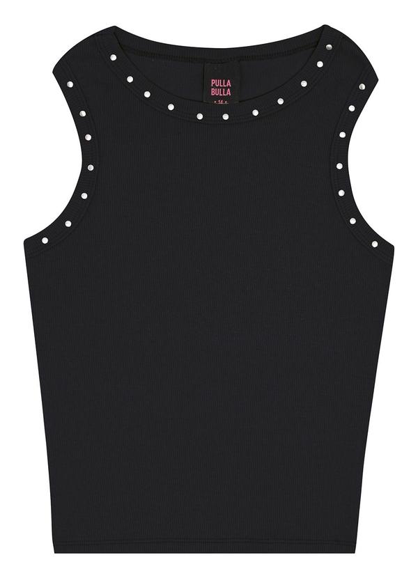 Pulla Bulla - Blusa Ribana com Elastano Leve Preto 3