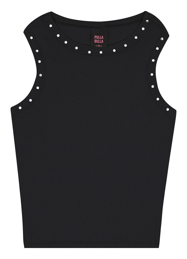 Pulla Bulla - Blusa Ribana com Elastano Leve Preto 3