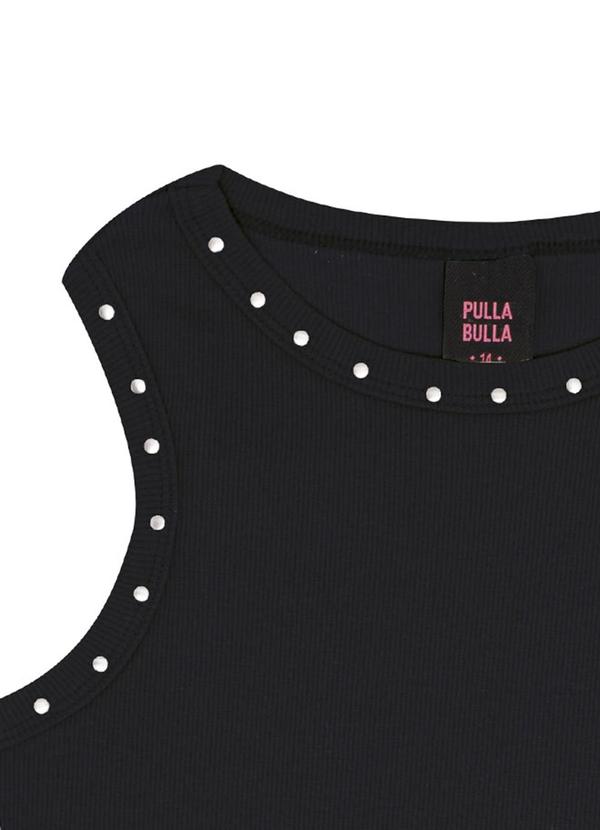 Pulla Bulla - Blusa Ribana com Elastano Leve Preto 4