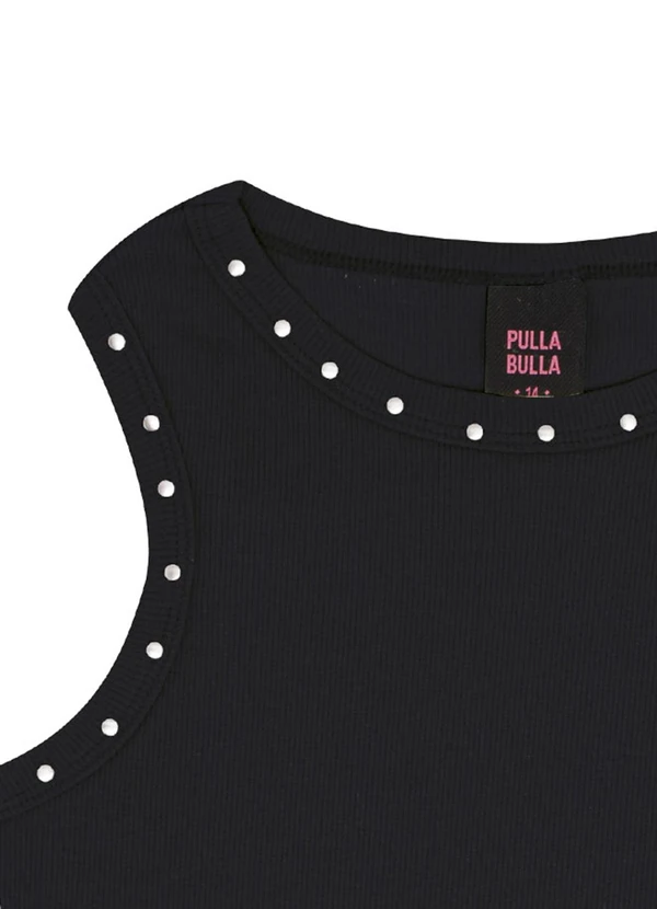 Pulla Bulla - Blusa Ribana com Elastano Leve Preto 4
