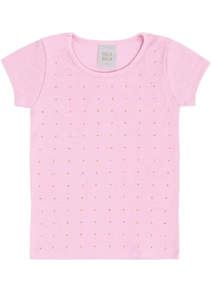 Pulla Bulla - Blusa Ribana com Elastano Leve Rosa - PULLA BULLA