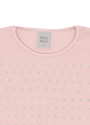 Pulla Bulla - Blusa Ribana com Elastano Leve Rosa - PULLA BULLA