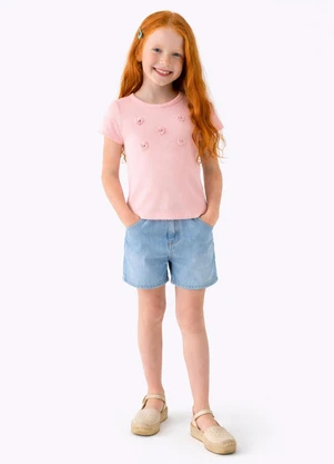 Pulla Bulla - Blusa Ribana com Elastano Leve Rosê - PULLA BULLA