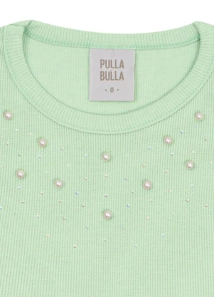 Pulla Bulla - Blusa Ribana com Elastano Leve Verde - PULLA BULLA