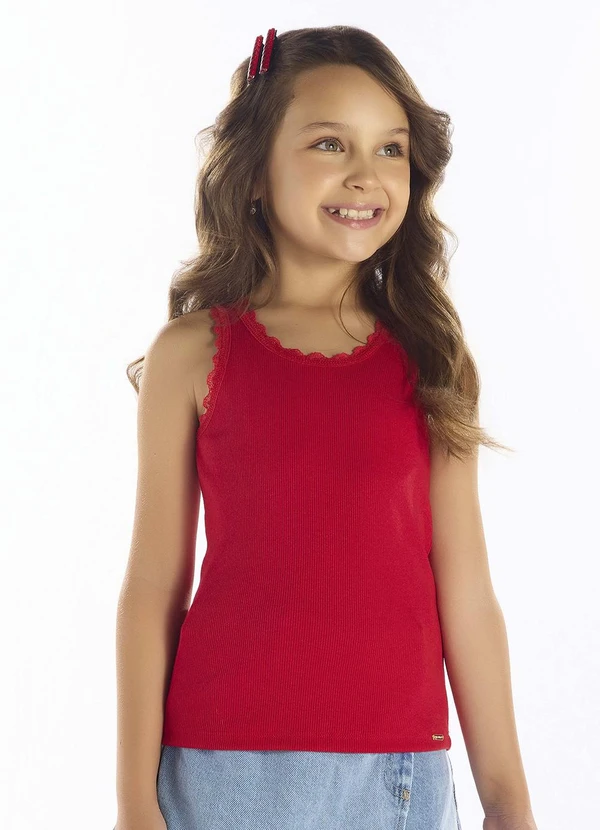 Pulla Bulla - Blusa Ribana com Elastano Leve Vermelho