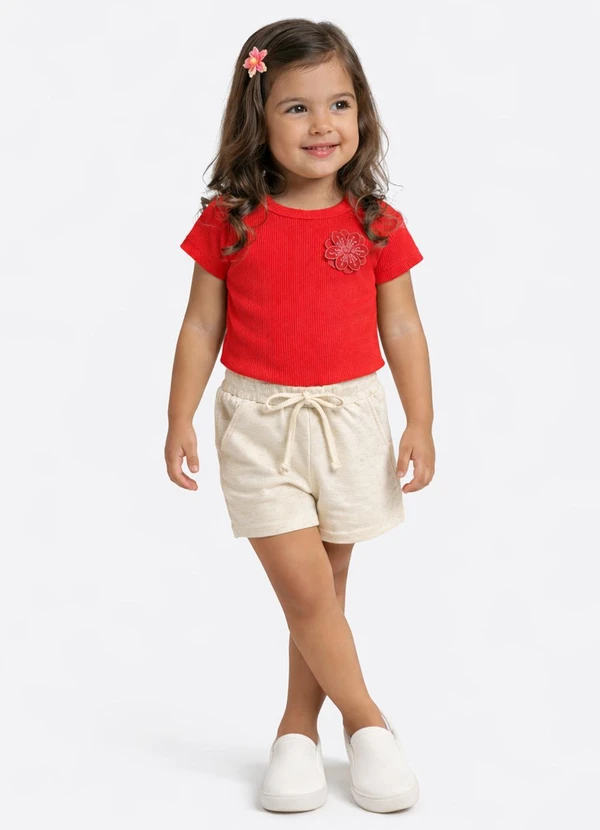 Pulla Bulla - Blusa Ribana com Elastano Leve Vermelho