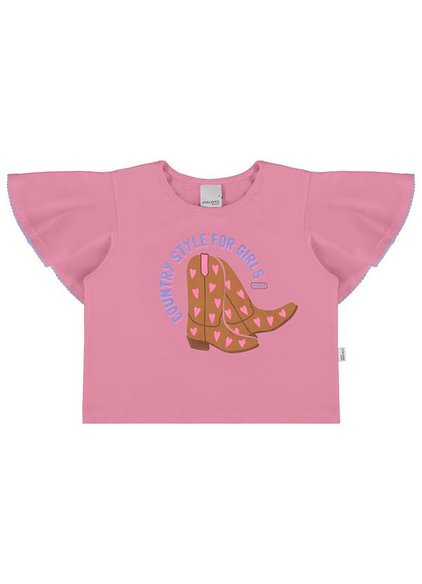 Malwee Kids - Blusa Rosa Antigo Box Country Style Menina