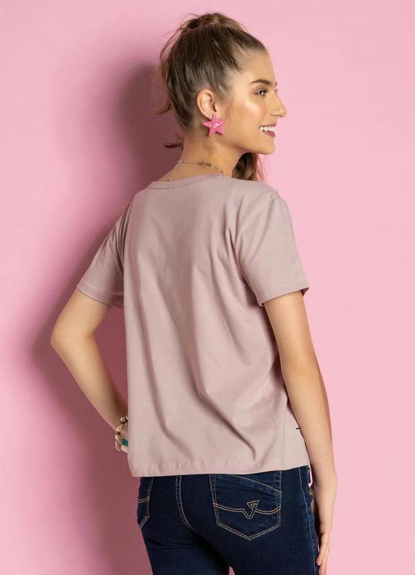 Outlet - Blusa Rosa Claro Juvenil com Detalhes em Perolas 2