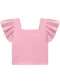 Carinhoso - Blusa Amarela Justa Texturizada Menina - variação: Rosa