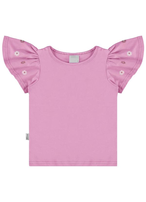 Malwee Kids - Blusa Rosa Margaridas com Glitter