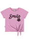 Malwee Kids - Blusa Nude Smile com Amarração - variação: Rosa Neon