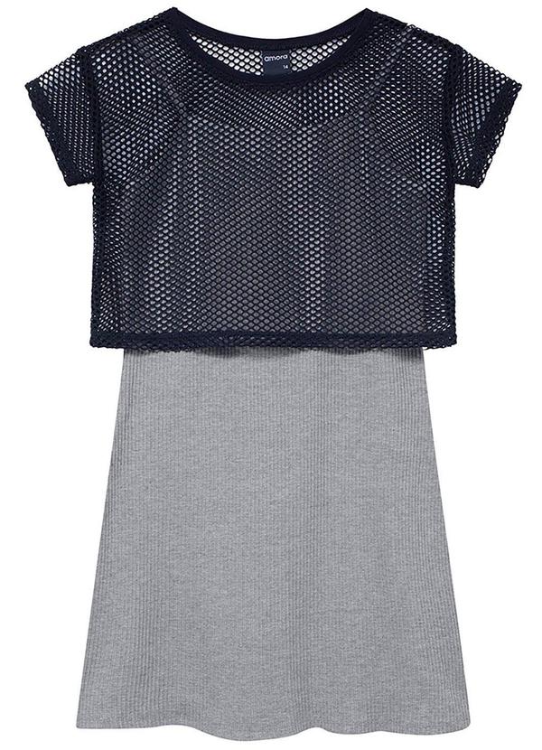 Amora - Blusa Teen Boxy com Vestido Cinza 2