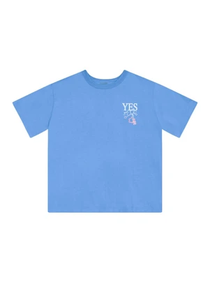 Brandili - Blusa Teen Menina em Meia Malha Azul - BRANDILI