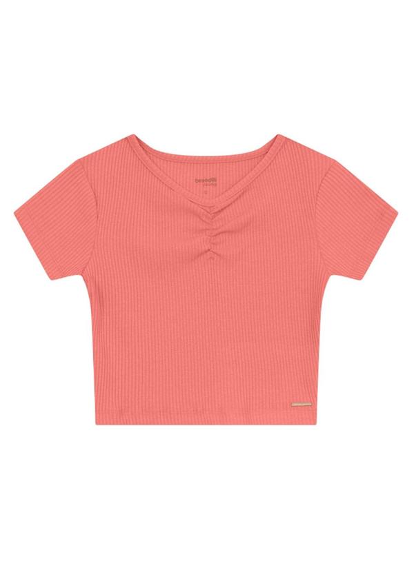 Brandili - Blusa Teen Menina em Ribana Rosa