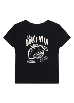 Brandili - Blusa Teen Menina Metalizado Preto - BRANDILI