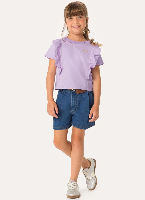 Carinhoso - Blusa Tradicional em Cotton Lavanda 2