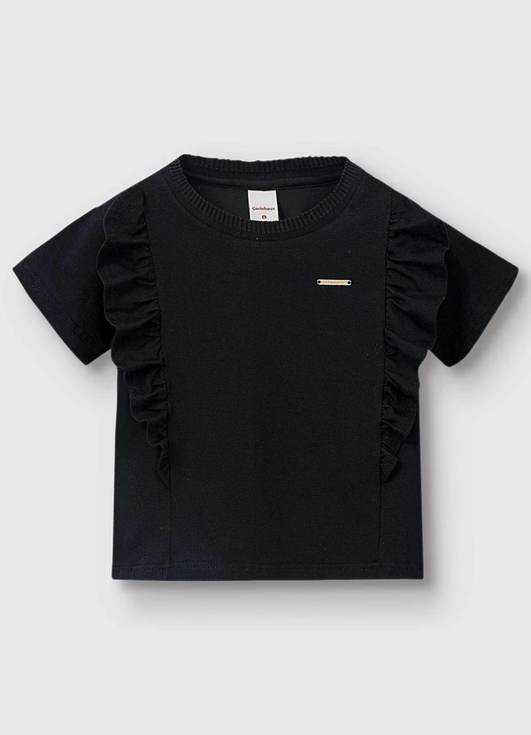 Carinhoso - Blusa Tradicional em Cotton Preto