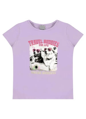 Malwee Kids - Blusa Travel Buddies com Glitter Lavanda - MALWEE KIDS