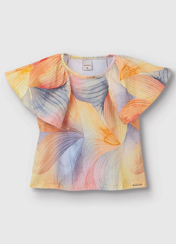 Carinhoso - Blusa Tropical em Cotton Amarelo 3