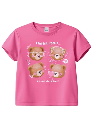 Malwee Kids - Blusa Ursinhos em Malha Rosa Escuro - MALWEE KIDS