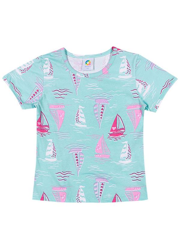 Alenice - Blusa Verão Colorido Menina Azul