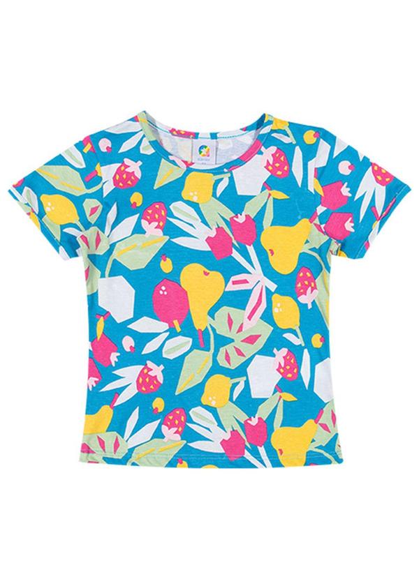 Alenice - Blusa Verão Colorido Menina Azul
