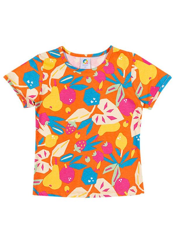 Alenice - Blusa Verão Colorido Menina Laranja