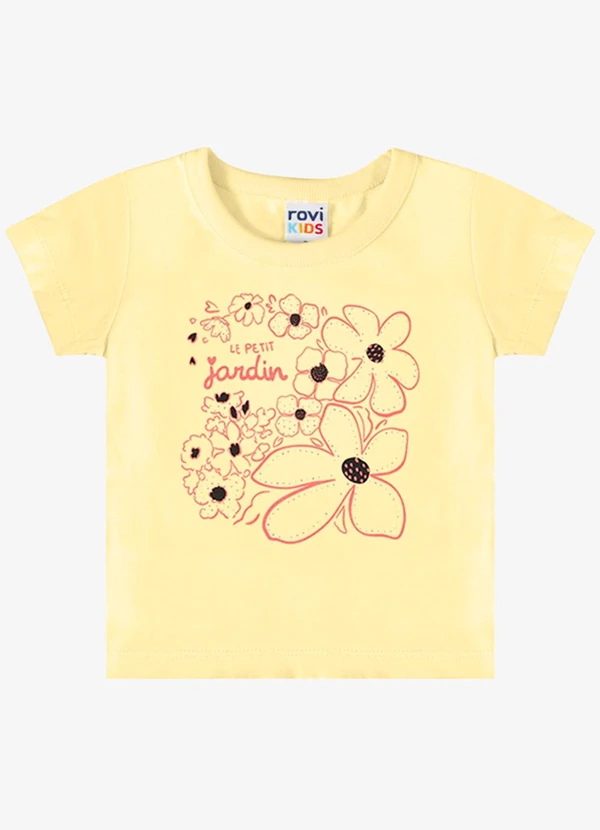 Rovi Kids - Blusa Verão Menina com Strass Amarelo